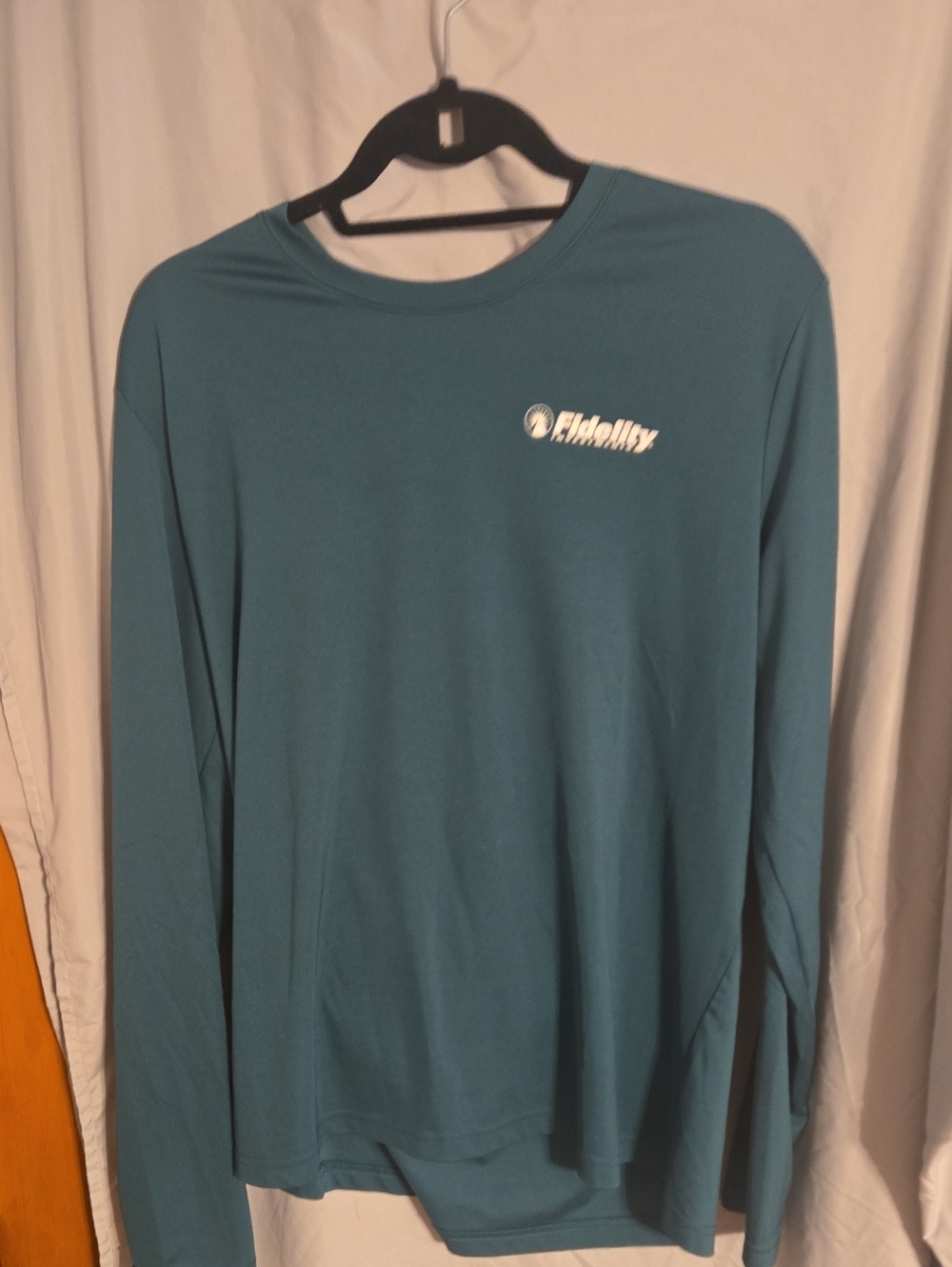 Fidelity Teal Long Sleeve Crew Neck Shirt Size Large
